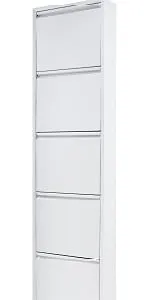 Metal Shoe Storage Cabinet 5 Flip Drawers